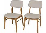 Esszimmerstuhl JAHNKE "JOY SIT DUO", sanftes weiß, eiche, eiche, sanftes weiß, B:45cm H:85cm T:53cm, Massivholz, Stühle, Esszimmerstuhl, Esszimmerstuhl (2er Set), Massivholz, Boucle-Stoff,bis 110kg belastbar