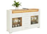 Sideboard In Weiss Hochglanz 160/96/40 cm 4 Schublade(n)