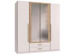 Drehtürenschrank Marburg Eiche Artisan/weiss 180/199/58 cm Weiss, Eiche Artisan