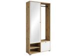 Garderobe Dino Eiche Artisan/weiss Matt