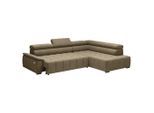 Ecksofa Gremio Rechts Taupe Chenille, Webstoff Taupe