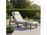 Gartenliege Elenyi Creme, Grau