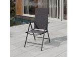 Gartenstuhl Niki Dunkelgrau/schwarz Metall, Kunststoff, Textil Anthrazit, Schwarz, Dunkelgrau