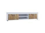 Lowboard Usilo Weiss, Honigeiche