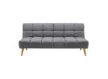 Bettsofa Alva Dunkelgrau Holzfuss Dunkelgrau Holz, Textil