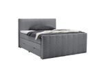 Boxspringbett Malaga Dunkelgrau Ca. 180x200cm 180/200 cm Dunkelgrau