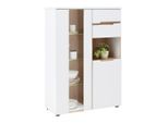 Vitrine Dallas Weiss/eiche Artisan 85/127/38 cm ,