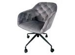 Drehstuhl Elly In Grau/schwarz Samt Grau, Schwarz