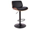 Barhocker In Schwarz Holz, Metall, Textil Schwarz, Walnussfarben
