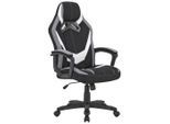 Drehstuhl In Schwarz/weiss Lederlook, Mikrofaser Grau, Schwarz, Weiss