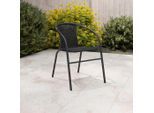 Gartenstuhl Amora 1 Schwarz Metall, Kunststoff Schwarz