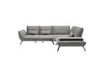 Wohnlandschaft Trendy Grau Flachgewebe Grau