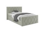 Boxspringbett Josie B Grau Ca. 140x200cm 140/200 cm Grau