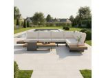 Gartenlounge-set Amaia Creme Holz/metall/textil 4-teilig