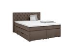 Boxspringbett Chester Dunkelbraun Max. 180x200cm 180/200 cm Dunkelbraun