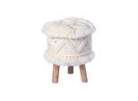 Hocker Hocker Bohist 525 Creme Creme Holz, Textil