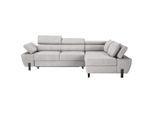 Ecksofa Molina Mini Silberfarben Webstoff Hellgrau