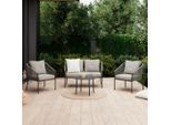 Gartenset Reini Dungelgrau/beige, 4-Teilig 4-teilig