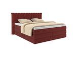 Boxspringbett Lina Rot Ca. 200x200cm 200/200 cm Rot