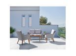 Gartenlounge Brüssel In Naturfarben/grau 12-teilig