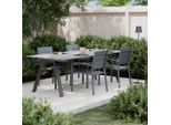 Gartentisch Bergen Anthrazit/schwarz 220/74/100 cm Metall, Kunststoff Anthrazit, Schwarz rechteckig