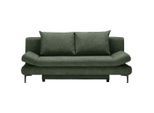 Schlafsofa In Dunkelgrün Mit Bettfunktion Dunkelgrün Textil