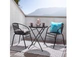Gartentisch In Anthrazit Ø Ca. 60cm Metall, Kunststoff, Glas Anthrazit rund