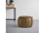 Hocker Falun Ii Grün In Lederlook ⌀ Ca. 60cm Grün Textil