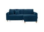 Ecksofa Lille Blau Cord Blau