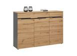 Sideboard Memphis Graphitfarben/eiche Artisan 150/107/38 cm