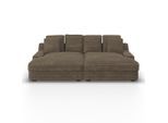 Bigsofa Eleonora Cord Braun Holz, Textil Braun
