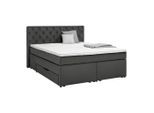 Boxspringbett Chester Graphitfarben Ca. 160x200cm 160/200 cm Graphitfarben