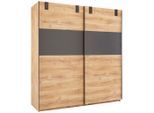Schwebetürenschrank In Eichefarben 180/198/64 cm Graphitfarben, Eichefarben