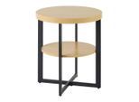 Beistelltisch Rondo Schwarz/eiche Artisan Metall, Holzwerkstoff 50/50/55 cm