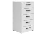 Kommode Multistauraum Weiss , 45/83/40 cm , 5 Schublade(n)