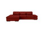 Wohnlandschaft Sanfino Leder Rot Echtleder Rot