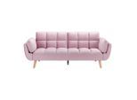 Schlafsofa Cora Rosa Samt Rosa Holz, Textil