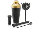 Cocktail-Set Glamour In Schwarz/goldfarben,5-Teilig