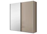 Schwebetürenschrank Lumos Glas Sandfarben 200/222/68 cm Silberfarben, Sandfarben