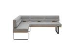 Eckbank In Grau Holz, Metall, Textil Grau