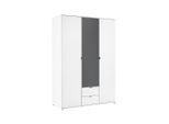 Drehtürenschrank Avila Weiss 136/194/53 cm Weiss