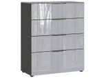 Kommode Oakland In Grau/graphitfarben , 83/102/42 cm , 4 Schublade(n)