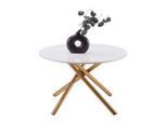 Couchtisch Marbella Weiss/goldfarben Metall, Keramik 70/70/44 cm