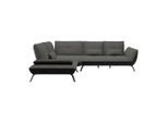 Wohnlandschaft Trendy Anthrazit/schwarz Flachgewebe Anthrazit, Schwarz
