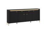Kommode Norica Goldfarben/schwarz B: 200,3 Cm , 200,3/87,3/40 cm , 2 Schublade(n)