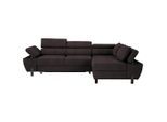 Ecksofa Molina Mini Graphitfarben Webstoff Graphitfarben