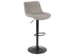Barhocker Lovis Grau/schwarz Metall, Textil Grau, Schwarz