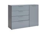 Sideboard Oakland In Grau/graphitfarben 134/102/42 cm 4 Schublade(n)