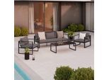Gartenlounge Aurelia Anthrazit, 4-Teilig 4-teilig