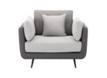 Relaxsessel Grau, "genesis" Holz, Metall, Textil Grau